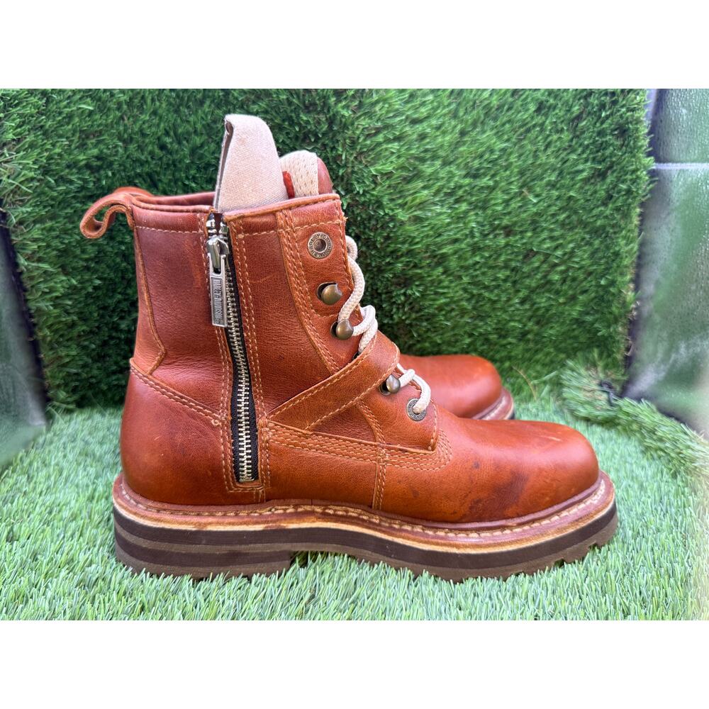 Harley-Davidson Combat Boot Women's 8.5 Brown Leather Biker Motorcycle Workwear - Picture 9 of 14